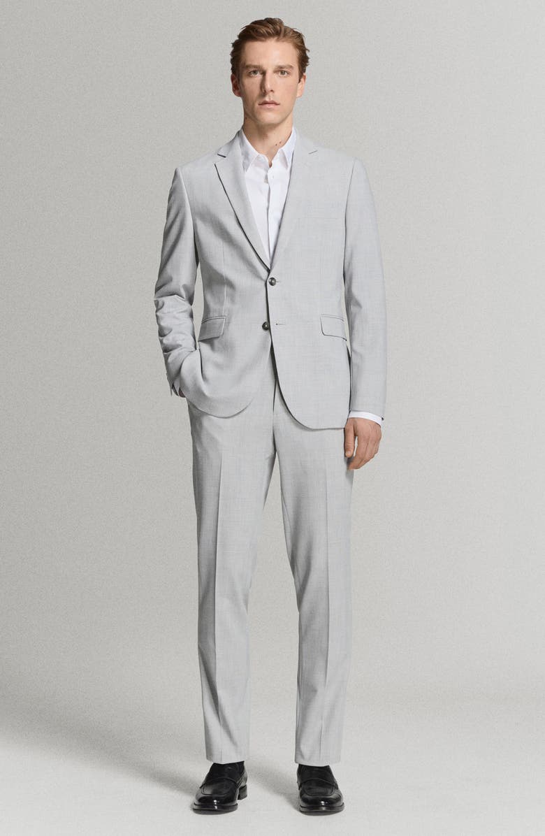 MANGO Super Slim Fit Stretch Suit Pants, Alternate, color, Light Heather Grey