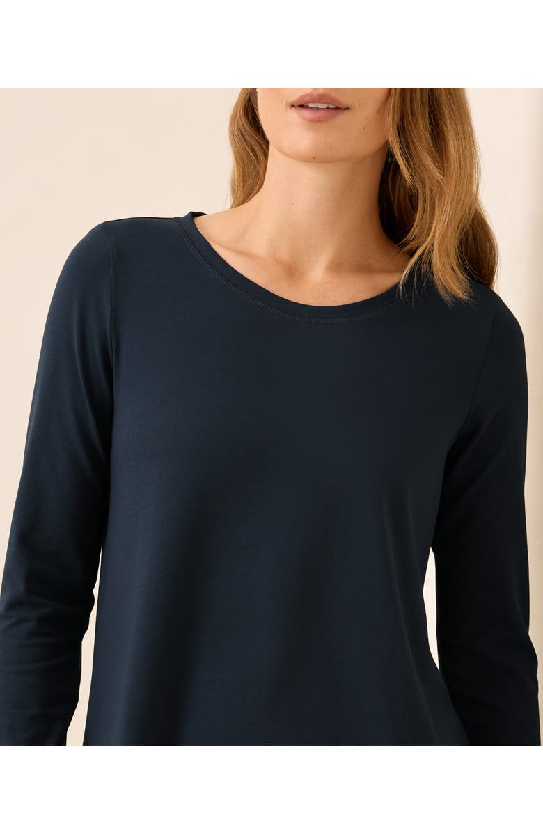 Pact Luxe Stretch Jersey Swing Long Sleeve Tee, Alternate, color, Midnight Blue