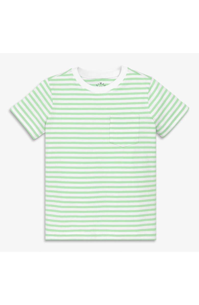 Primary Kids Stripe Pocket Tee, Main, color, Pear White Stripe