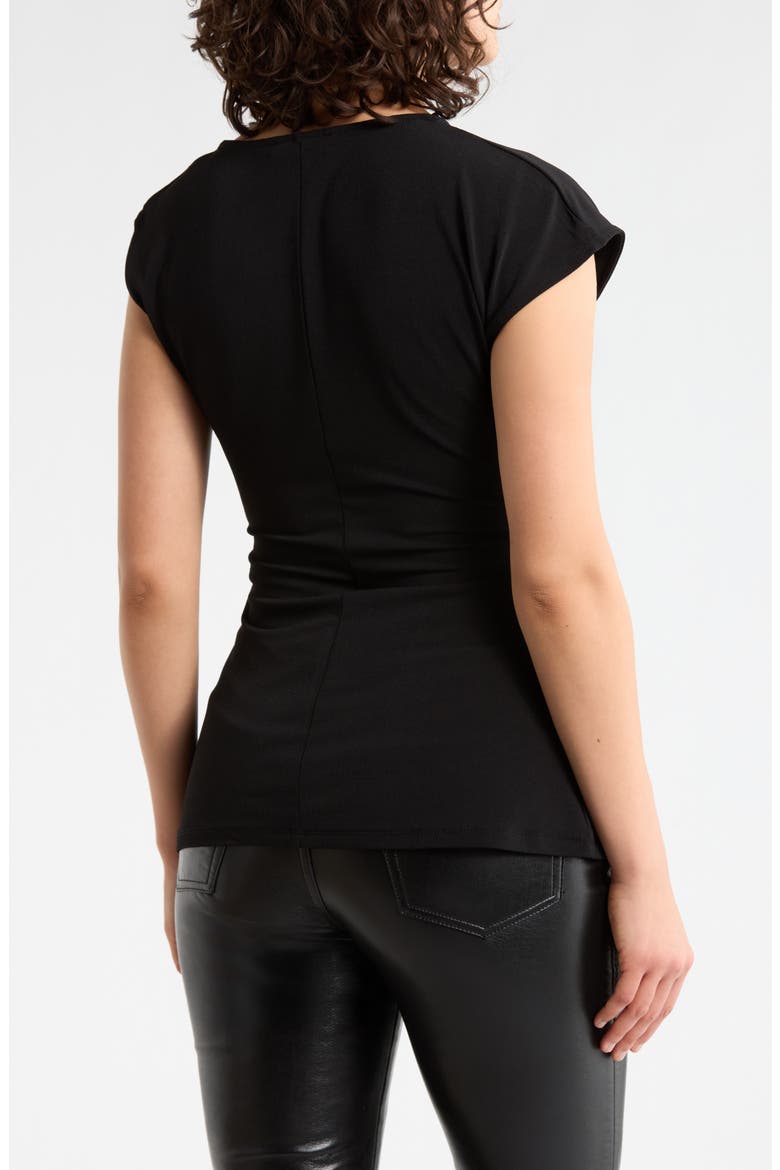 Asymmetric Draped Top, Alternate, color, BLACK