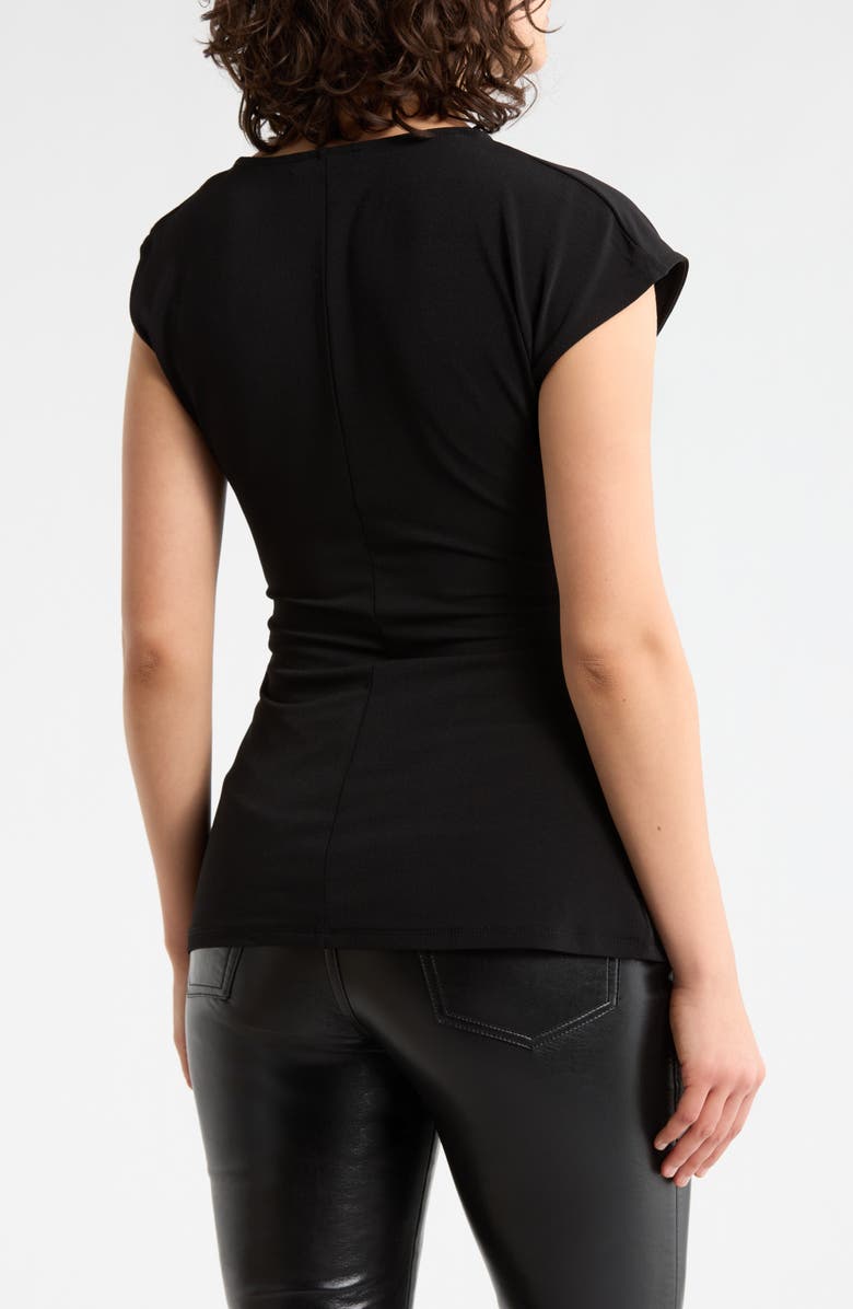 Elodie Asymmetric Draped Top, Alternate, color, Black