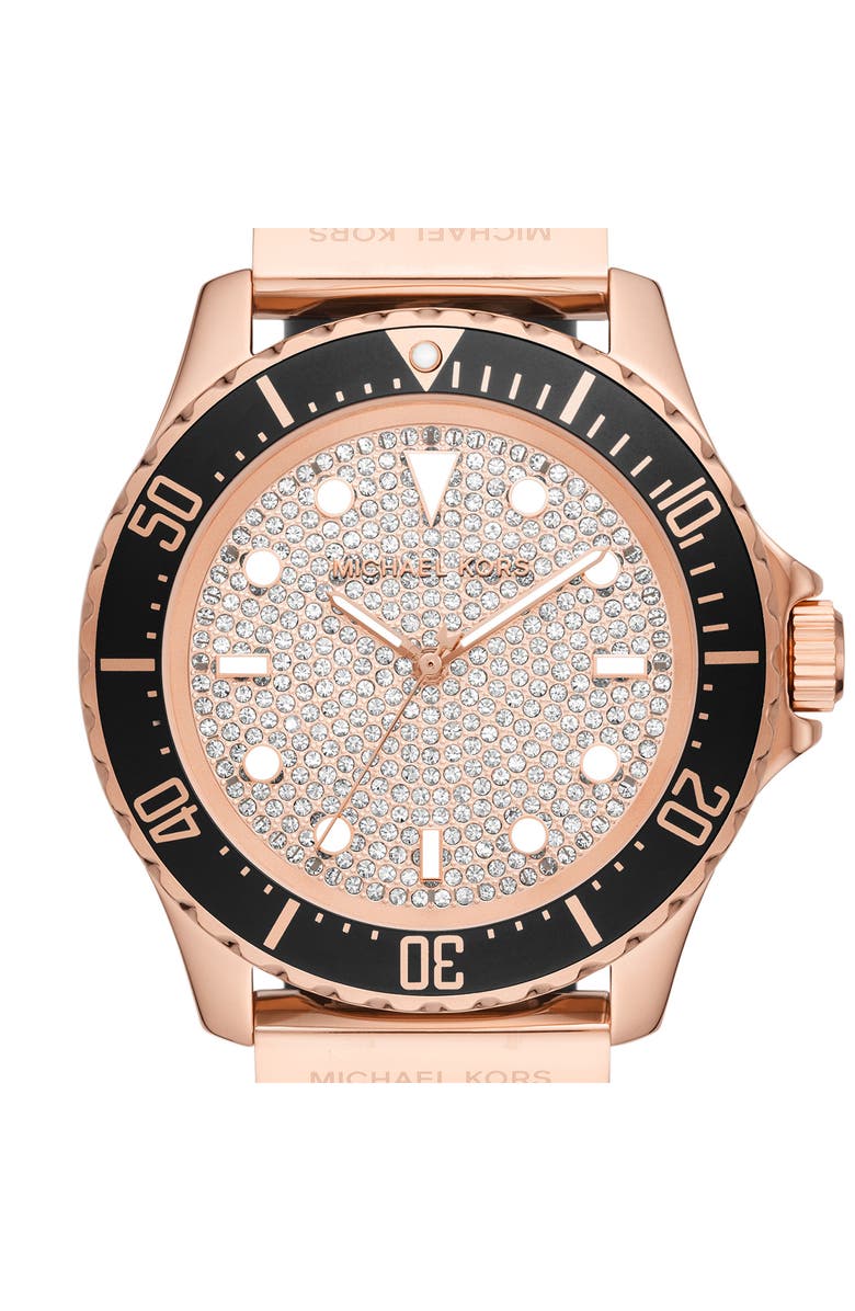 Michael Kors Everest Crystal Silicone Strap Watch, 43mm, Alternate, color, 