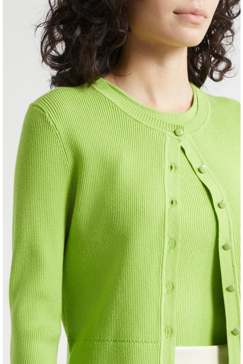 Zoe Crop Cardigan, Alternate, color, LIME