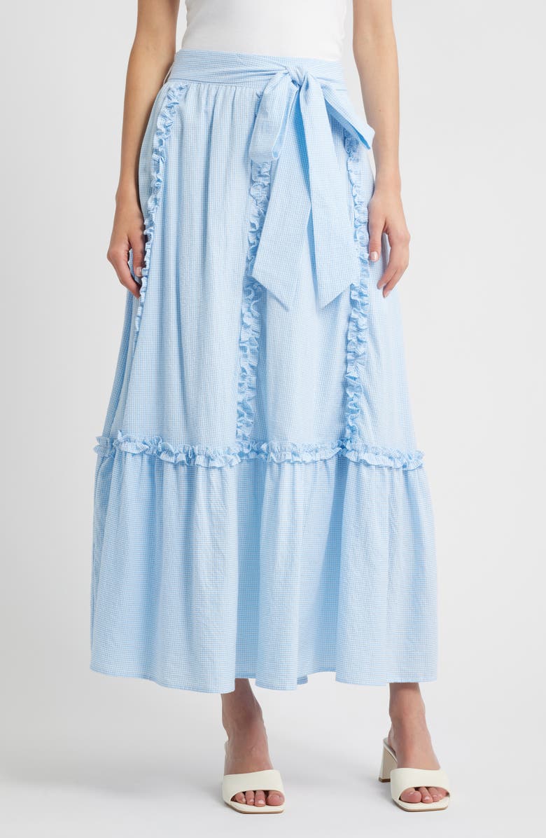 LOVE THE LABEL Elowen Side Tie Cotton Wrap Skirt, Main, color, 