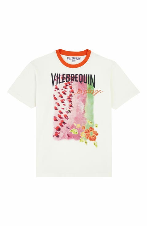 Men's Vilebrequin La Plage From The Sky Cotton T-Shirt