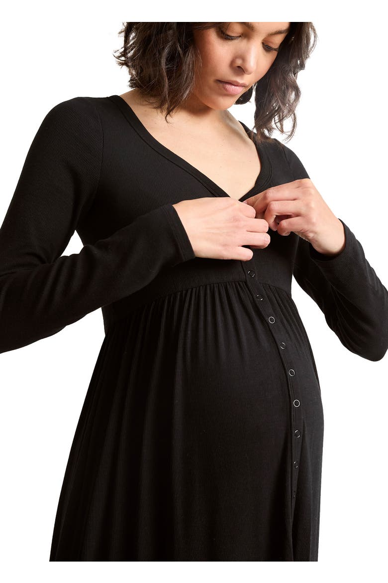The Softest Rib Nursing Dress, Alternate, color, Black