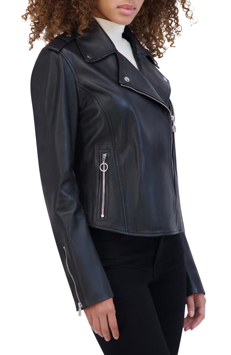 Andrew Marc Bijou Leather Moto Jacket, Alternate, color, 