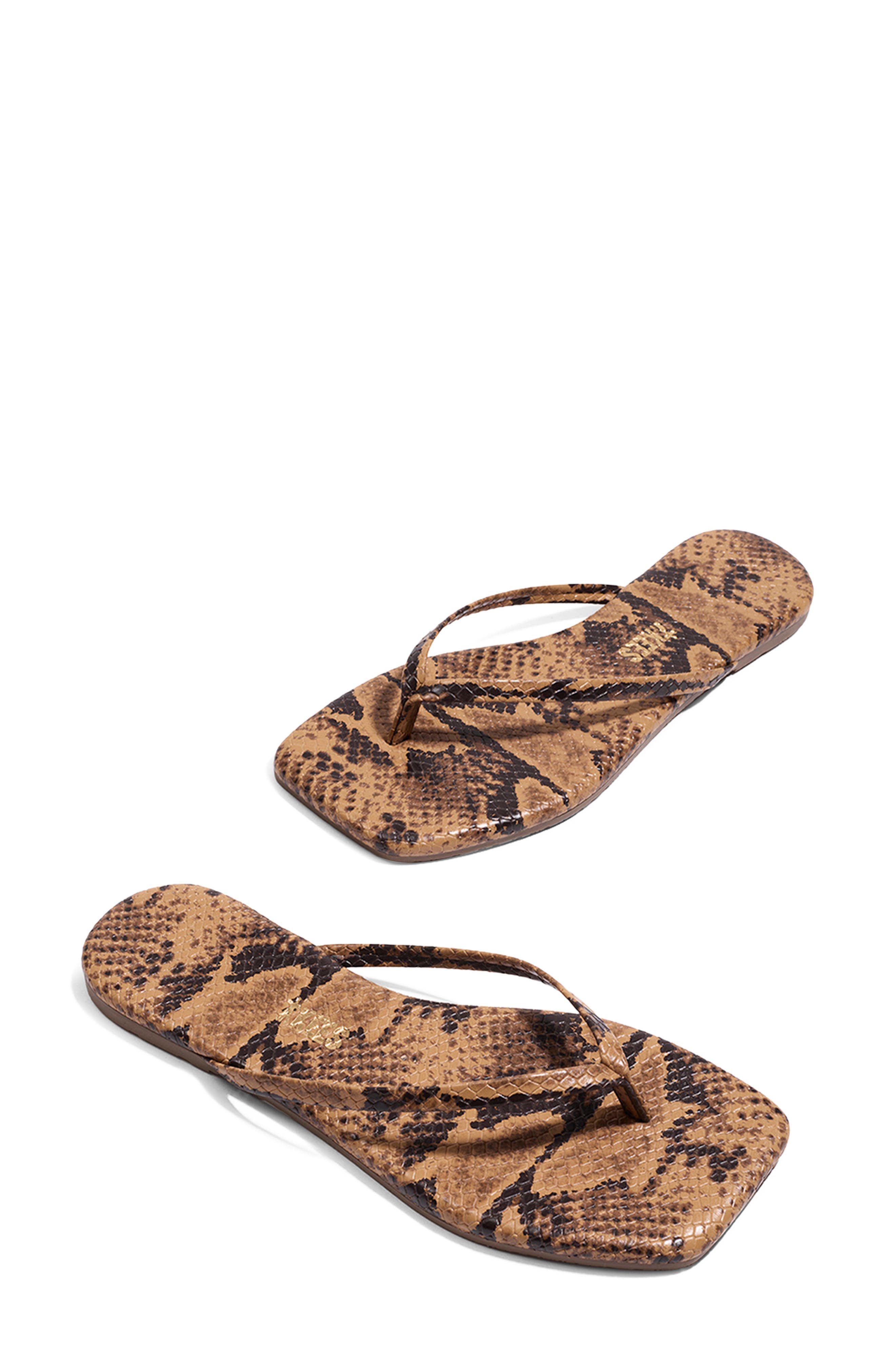 TKEES Square Toe Flip Flop, Alternate, color, Coco Snake