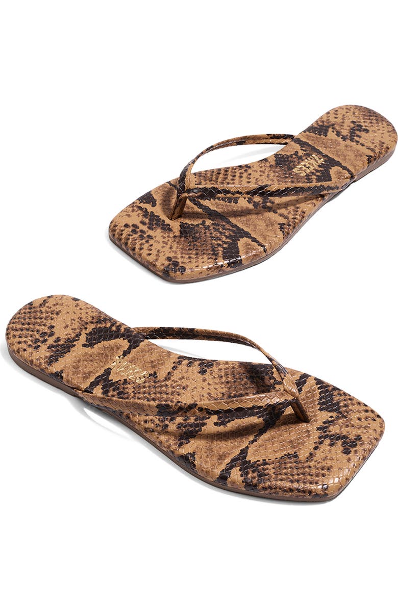TKEES Square Toe Flip Flop, Alternate, color, Coco Snake