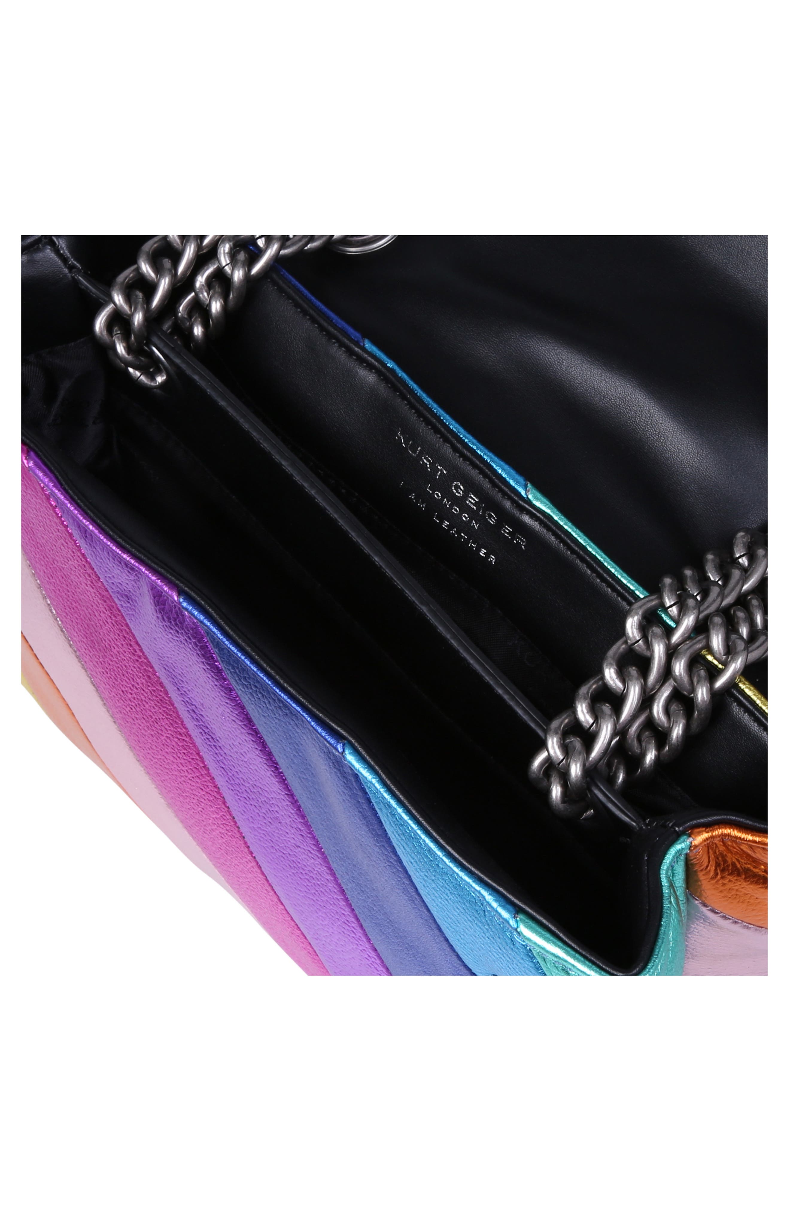 Kurt Geiger London Large Kensington Leather Crossbody Bag, Alternate, color, Purple Multi