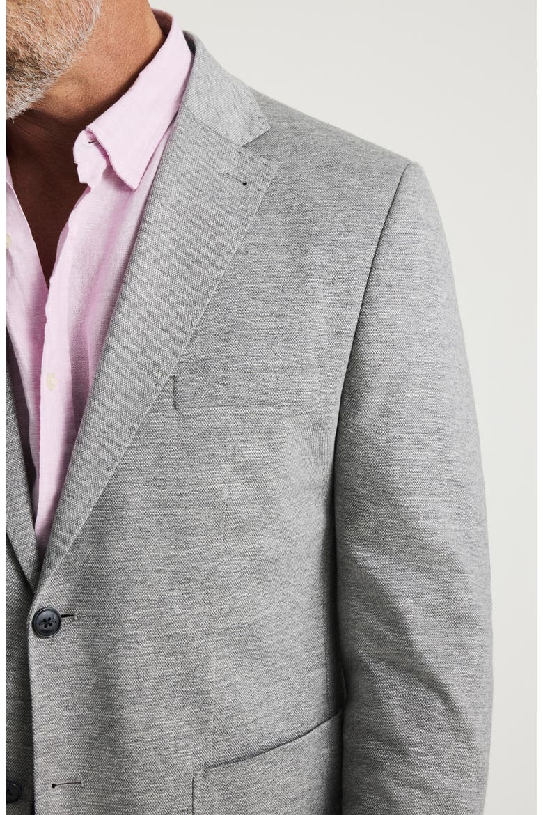 Matteo Slim Fit Grey Mélange Cotton & Linen Piqué Sport Coat, Alternate, color, GRAY