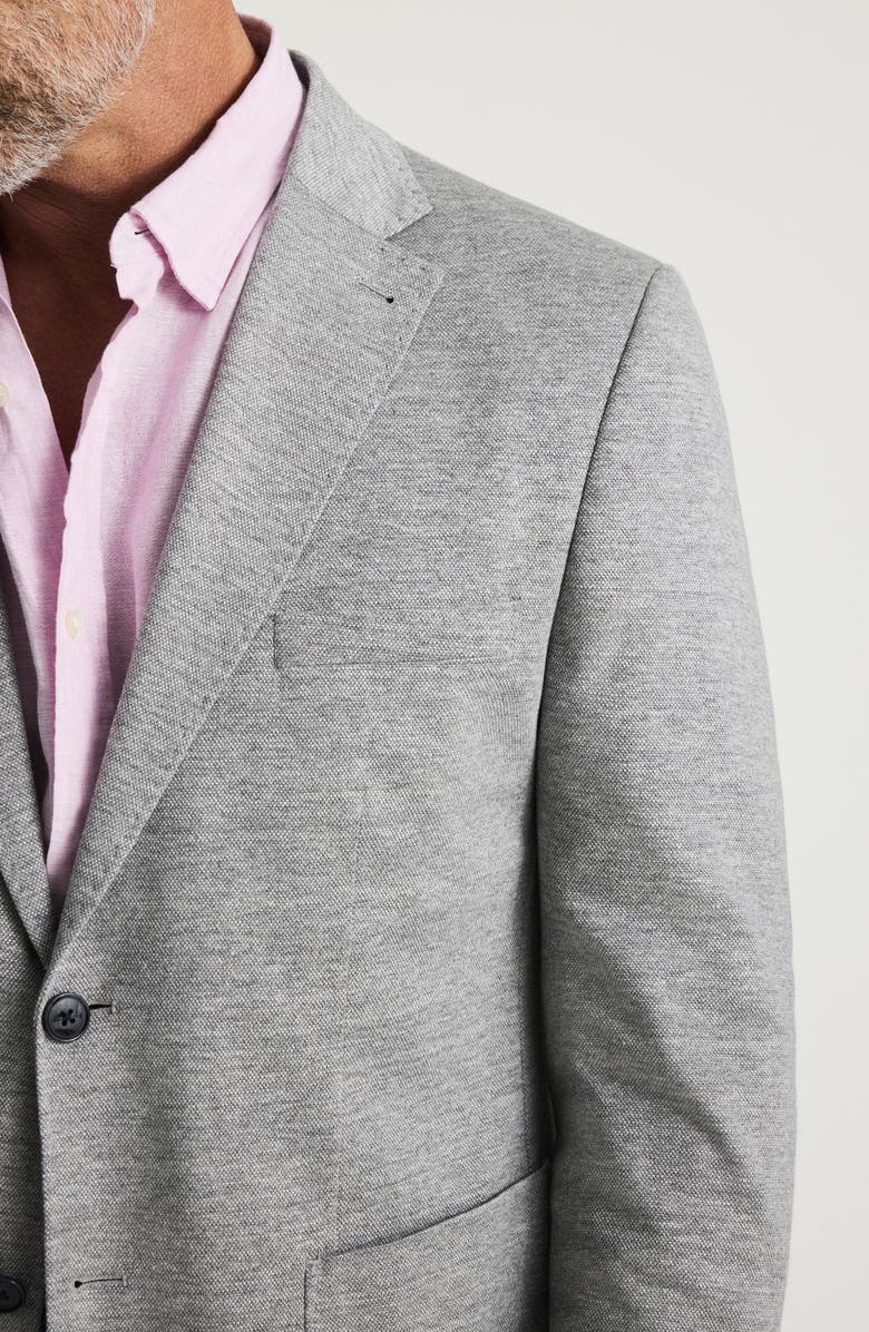 34 Heritage Matteo Slim Fit Grey Mélange Cotton & Linen Piqué Sport Coat, Alternate, color, Gray