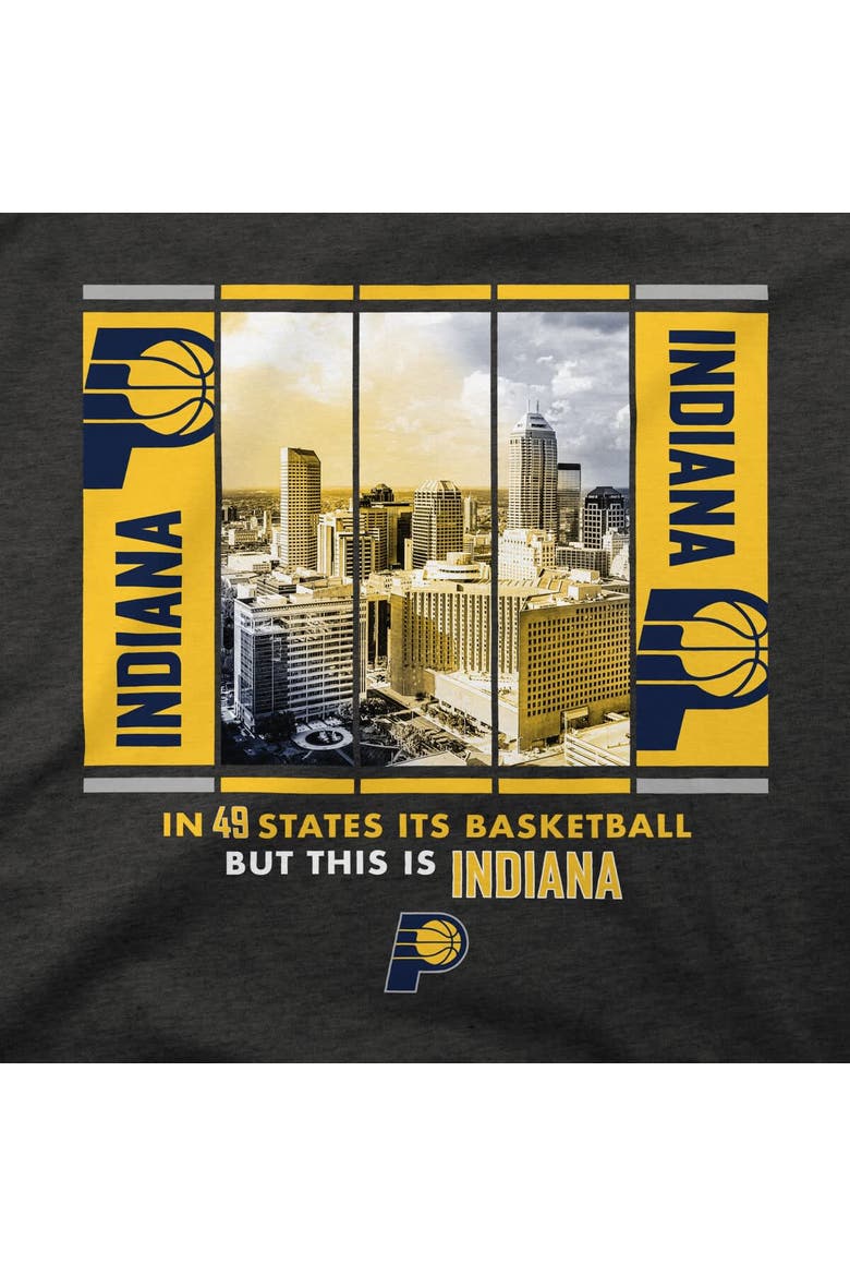 Unisex Stadium Essentials Charcoal Indiana Pacers Skyline Boxout T-Shirt, Alternate, color, Charcoal