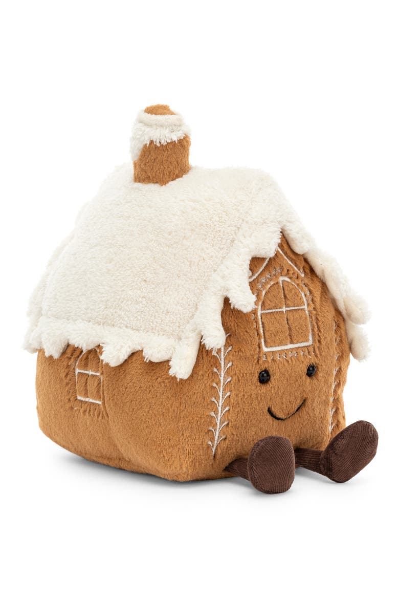 Amusable Gingerbread House Stuffed Toy, Main, color, BROWN