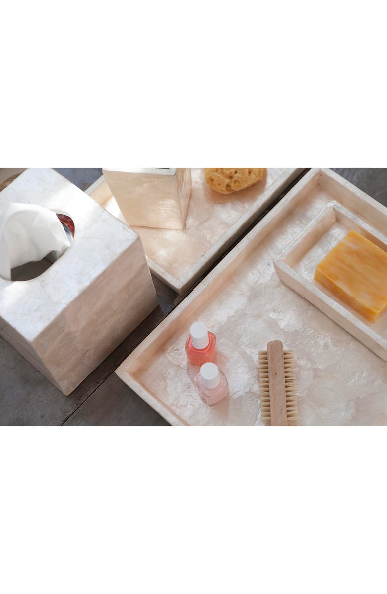 PIGEON AND POODLE Andria Pearlized Soap Dish, Alternate, color, 