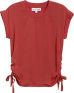 CITY BLUES Mixed Media Drawstring T-Shirt