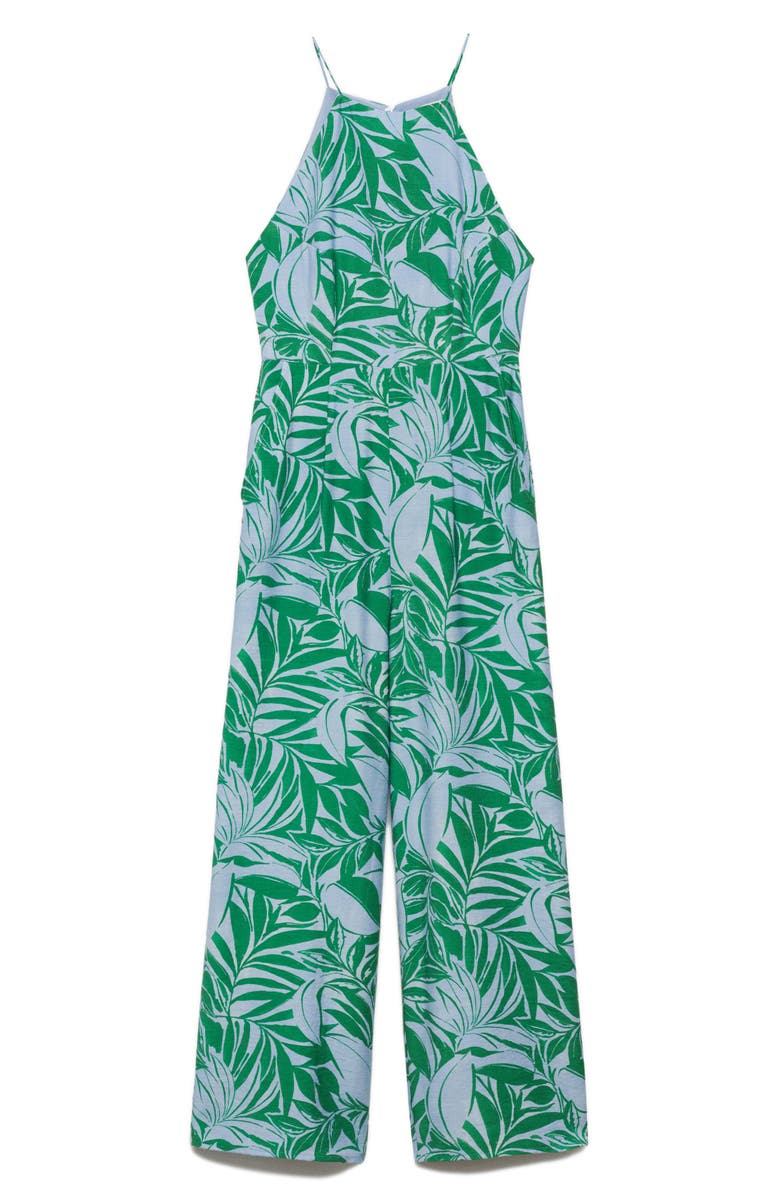 MANGO Palm Frond Print Jumpsuit, Alternate, color,