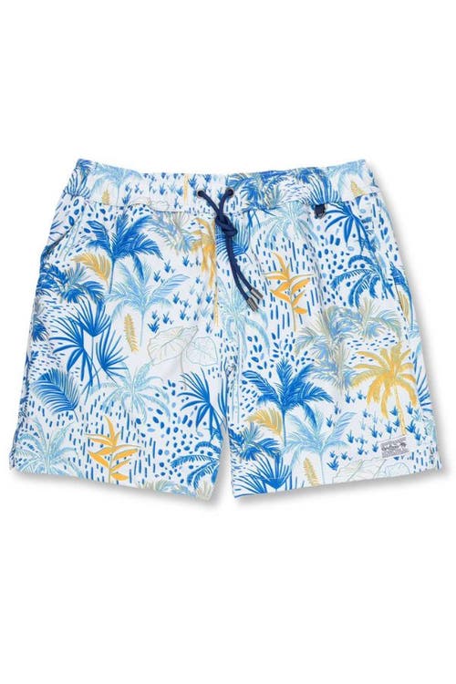 Baja Llama WHITE HOT TROPICS - ORANGE BURST STRETCH SWIMSUIT 