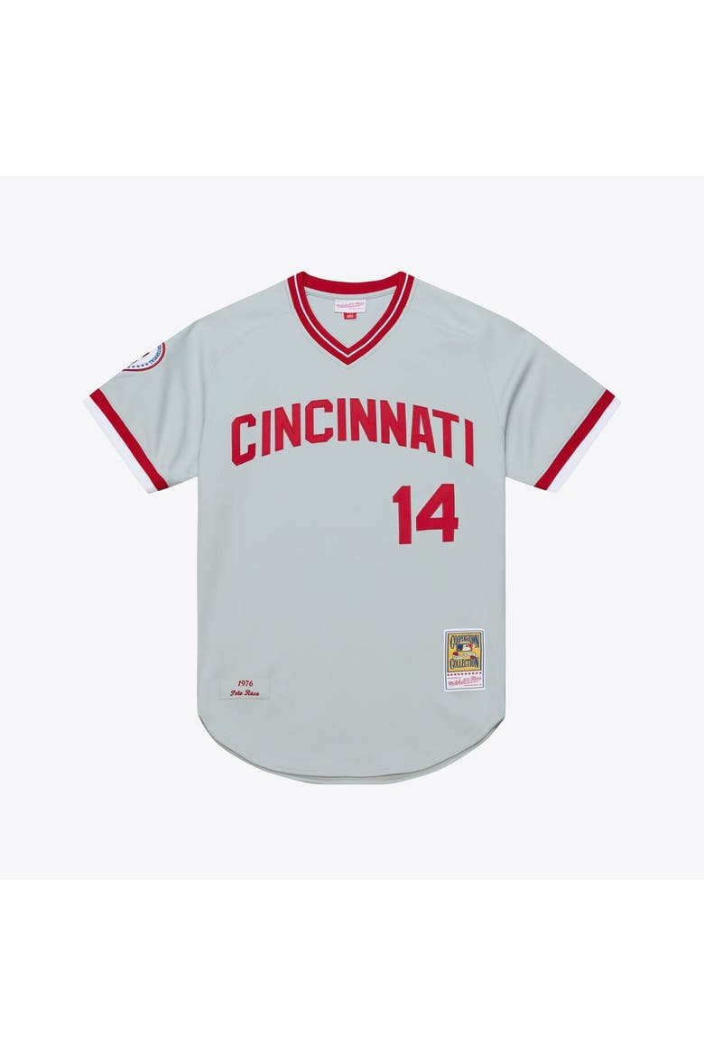 Men's Mitchell & Ness Pete Rose Gray Cincinnati Reds 1976 Authentic Jersey, Main, color, Gray