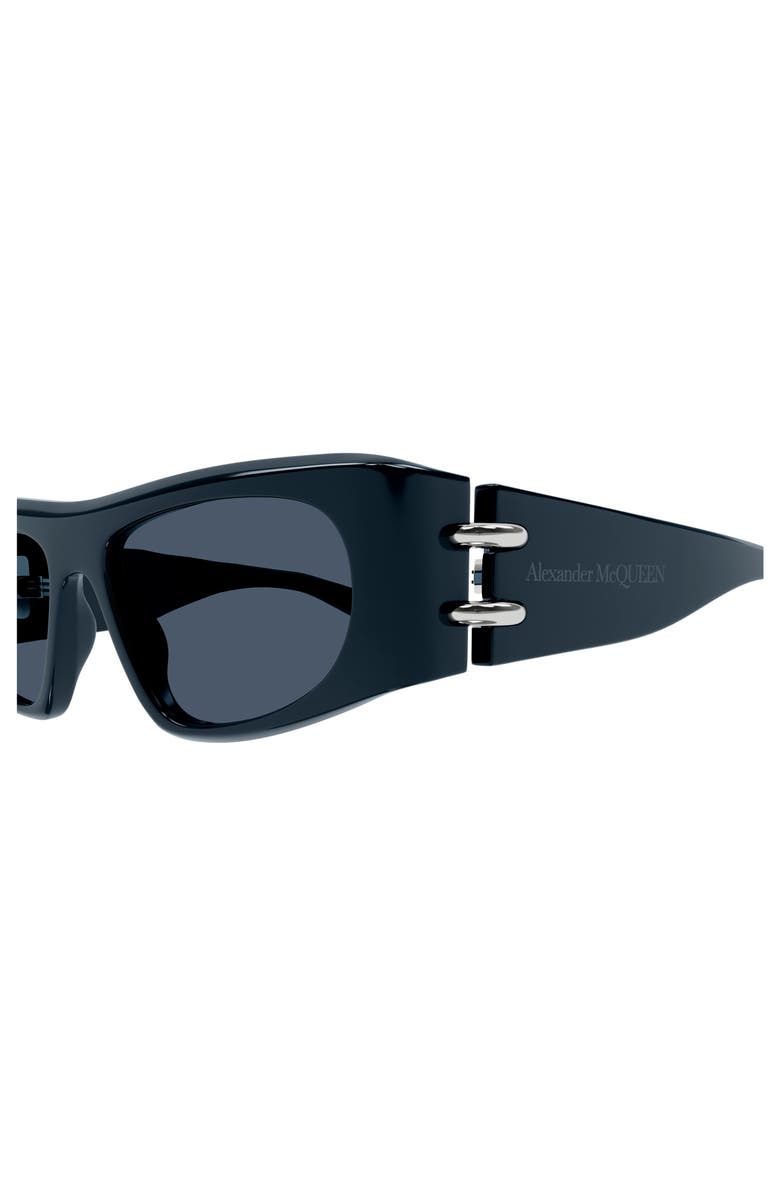 McQueen 53mm Rectangular Sunglasses, Alternate, color, Blue