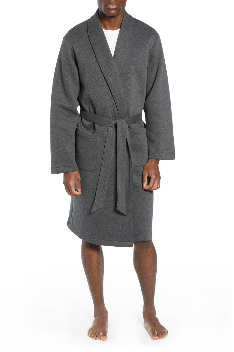 Piqué Robe, Main, color, CHARCOAL HEATHER
