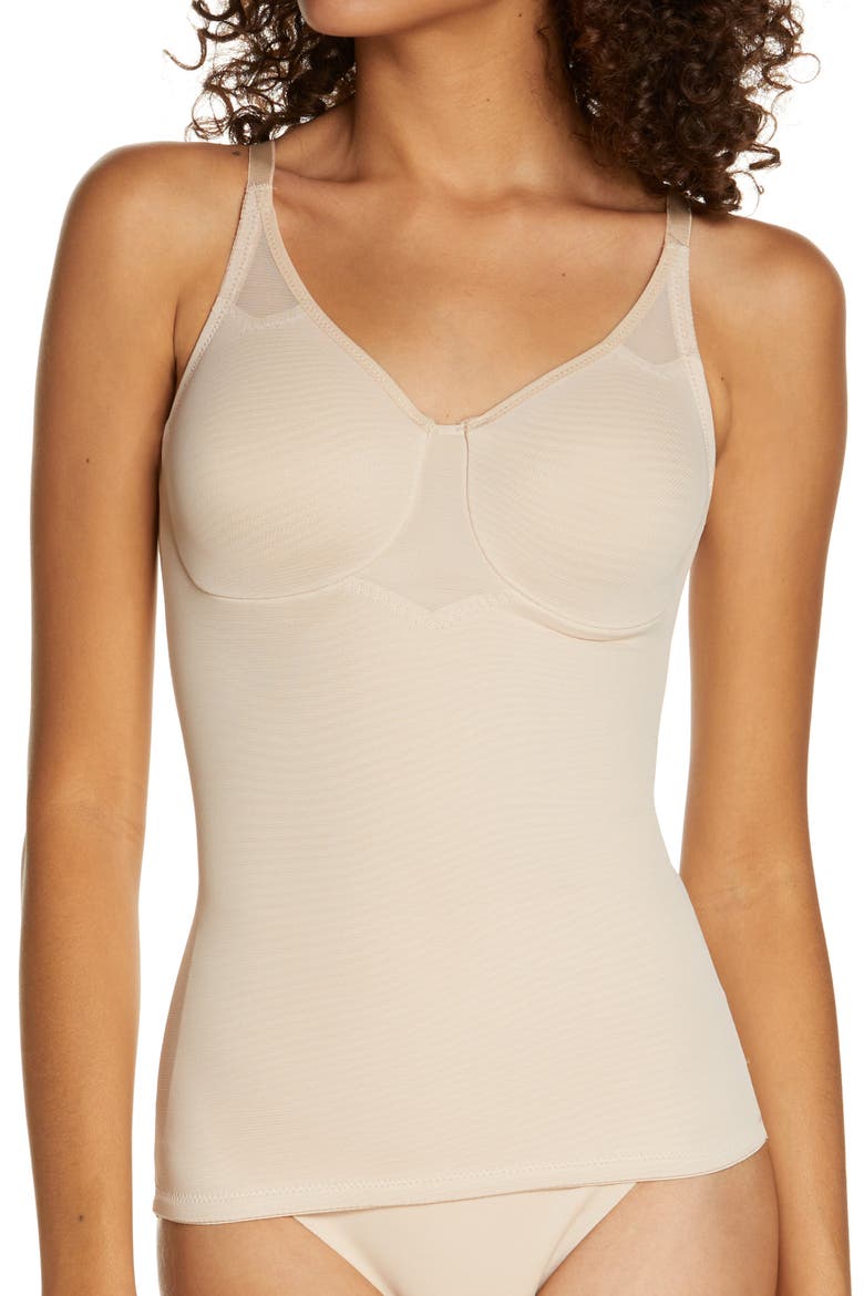 Sexy Sheer Underwire Shaping Camisole, Main, color, WARM BEIGE