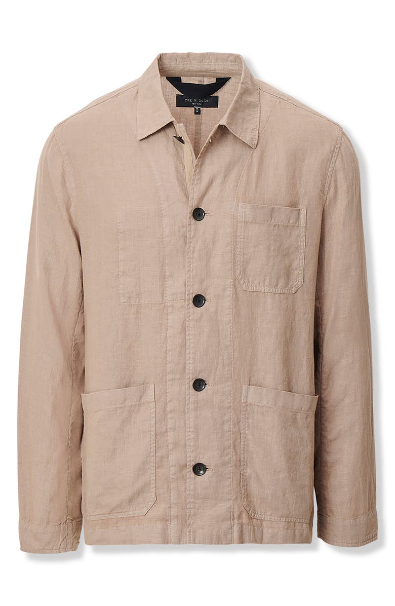 rag & bone Evan Linen Chore Jacket, Alternate, color, Wolf Grey