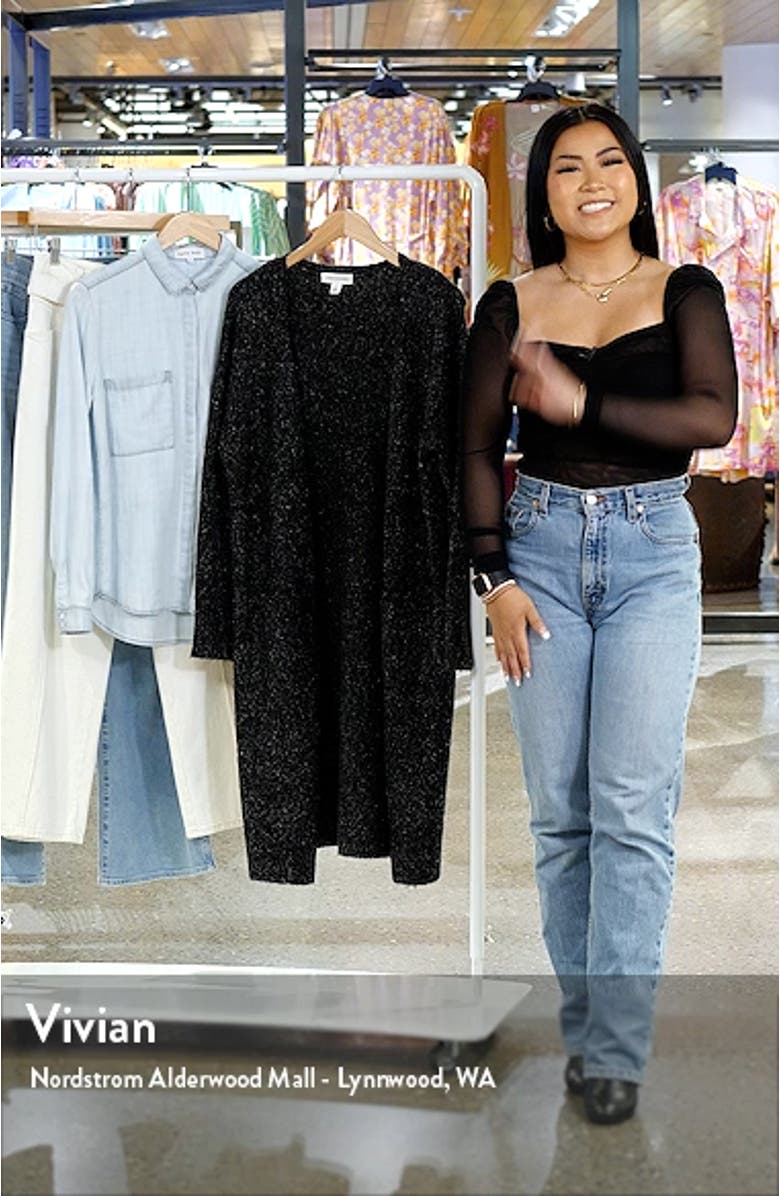 Marled Long Open Front Cardigan, sales video thumbnail