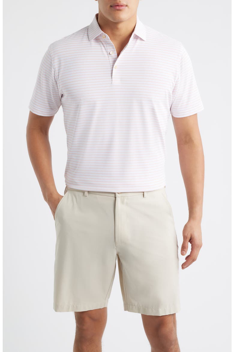 Winston Stripe Performance Piqué Polo, Main, color, WHITE