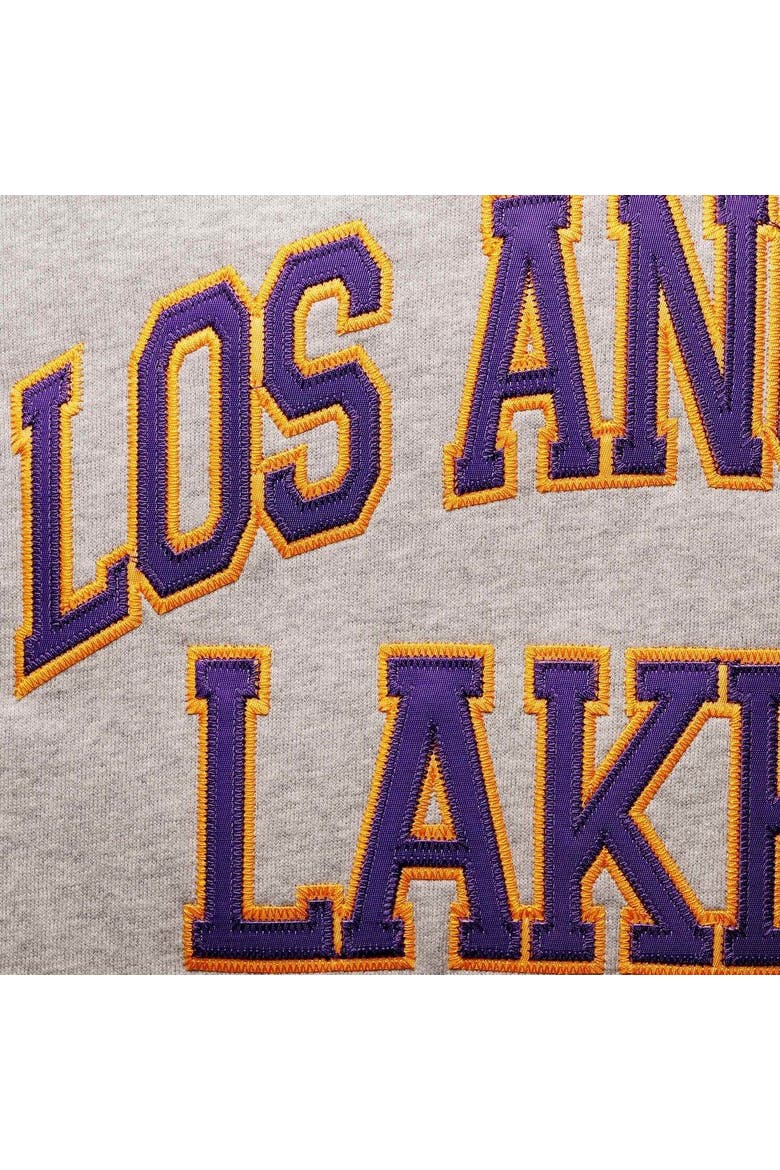 Men's Mitchell & Ness Shaquille O'Neal Heathered Gray Los Angeles Lakers Big & Tall Name & Number Pullover Hoodie, Alternate, color, Heather Gray