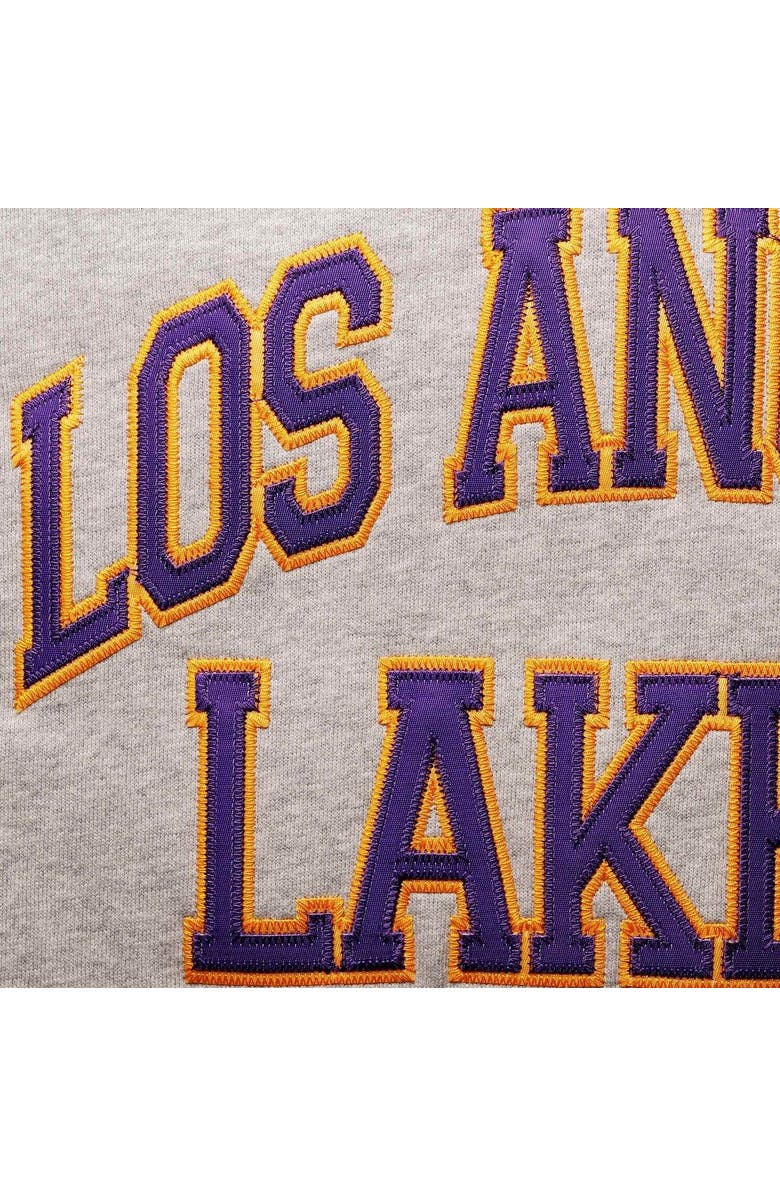 Mitchell & Ness Men's Mitchell & Ness Shaquille O'Neal Heathered Gray Los Angeles Lakers Big & Tall Name & Number Pullover Hoodie, Alternate, color, 