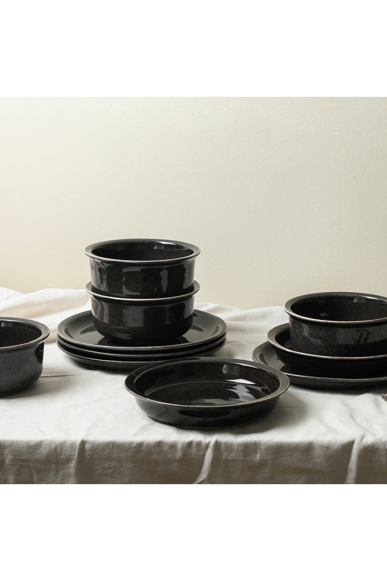 Slate Stoneware 24-Piece Dinnerware Set, Alternate, color, Black