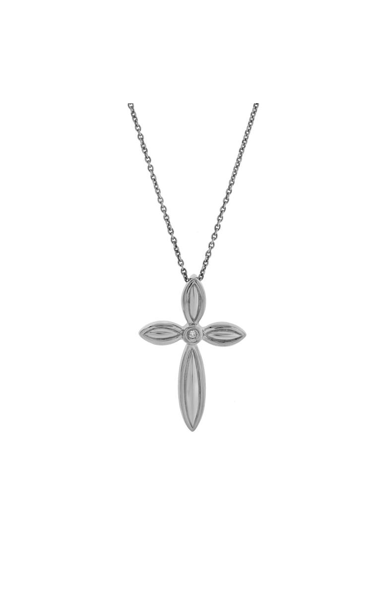 LuvMyJewelry Ariellea Sterling Silver 0.01 Ct Diamond Cross Pendant, Main, color, 925 Sterling Silver