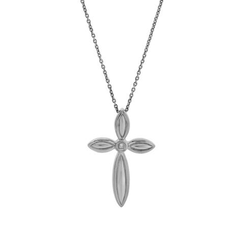 Ariellea Sterling Silver 0.01 Ct Diamond Cross Pendant