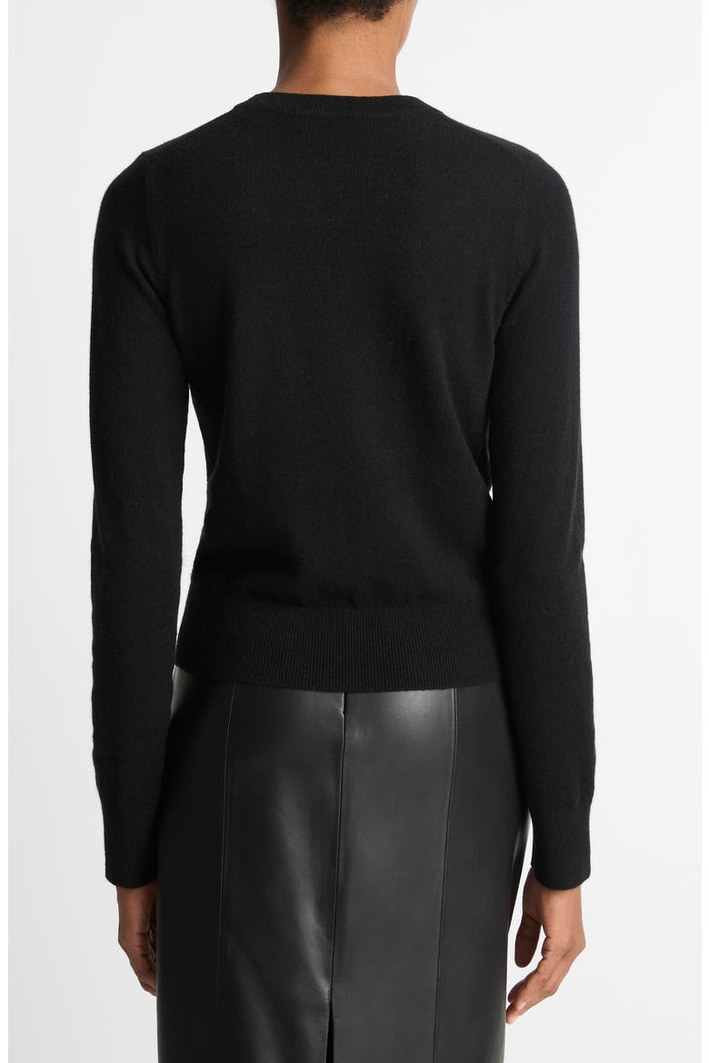 Rib Crewneck Cashmere Sweater, Alternate, color, BLACK