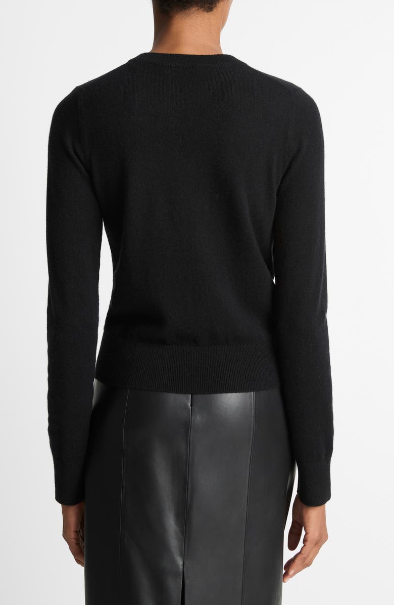 Vince Rib Crewneck Cashmere Sweater, Alternate, color, Black