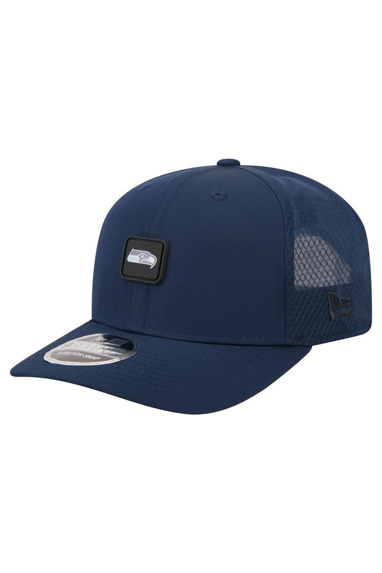Men's New Era College Navy Seattle Seahawks Micro Badge 9SEVENTY Adjustable Hat, Main, color, College Navy