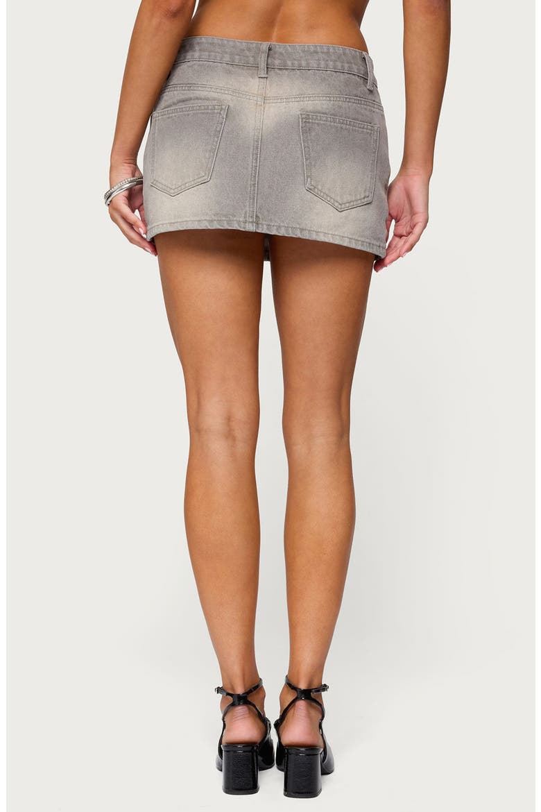 Chiara Low Rise Denim Miniskirt, Alternate, color, GRAY-WASHED