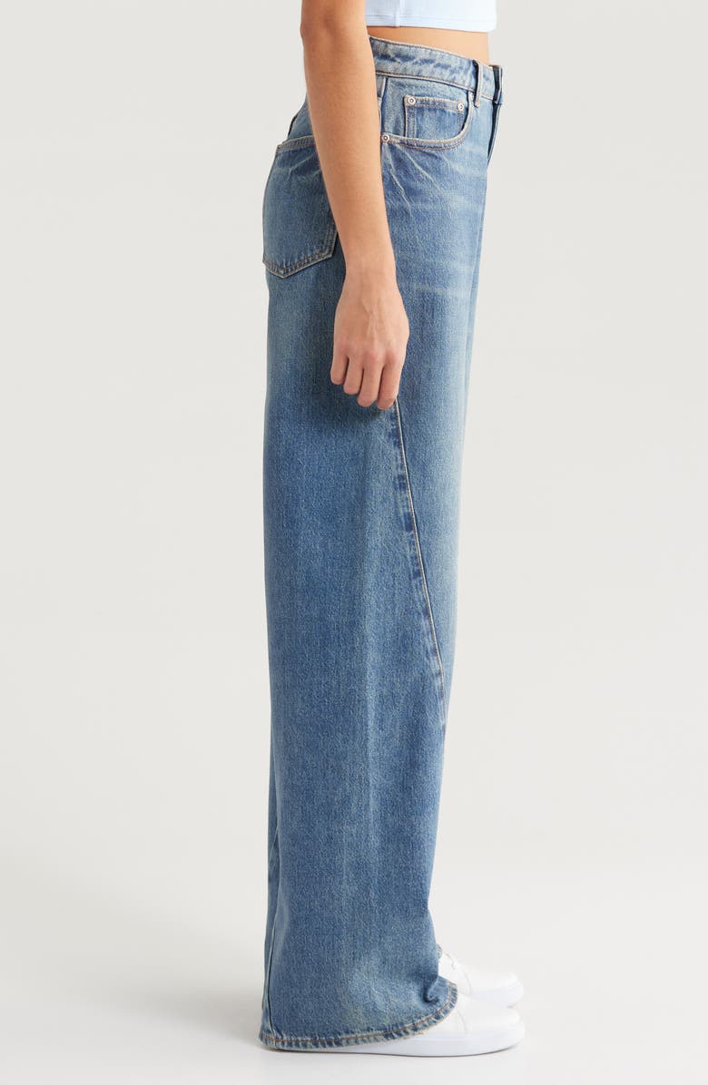 PURPLE BRAND Twisted Coated Baggy Wide Leg Jeans, Alternate, color, 