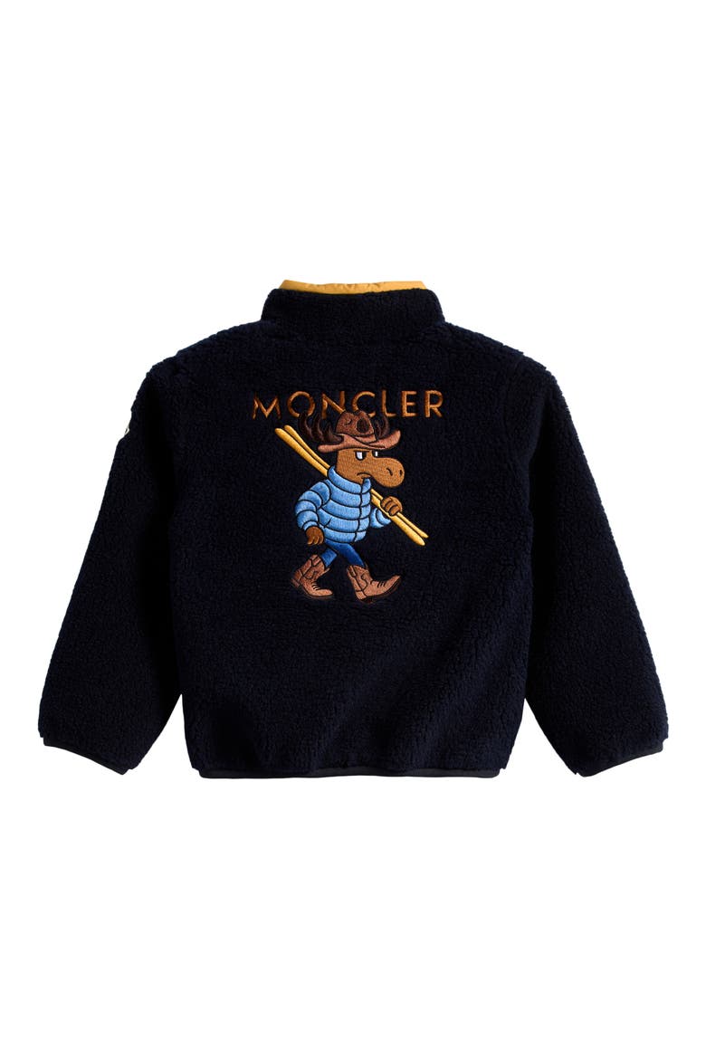 Kids' Cowboy Embroidered High Pile Fleece Mock Neck Pullover, Alternate, color, NAVY