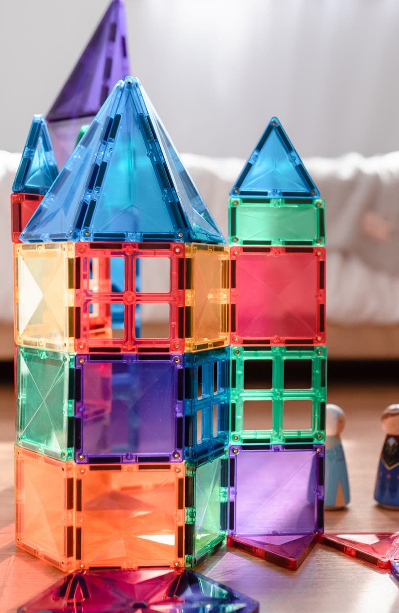 CONNETIX Kids' Rainbow Magnetic Tiles 212-Piece Mega Pack, Alternate, color, Rainbow