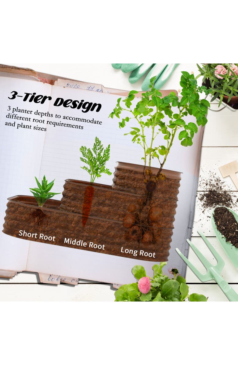 Outsunny Patio Garden Bed, Alternate, color, Brown