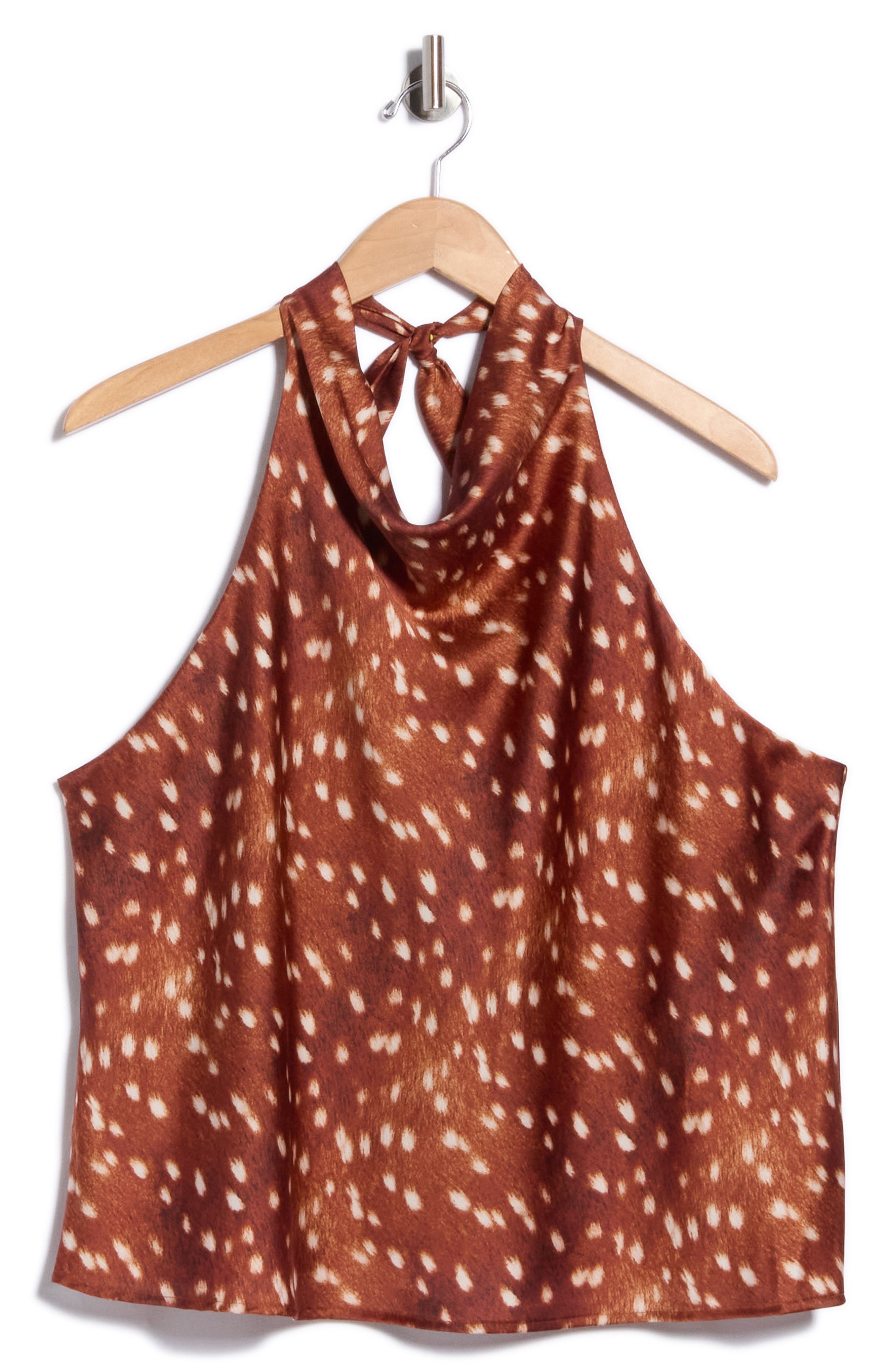 Print Satin Halter Top