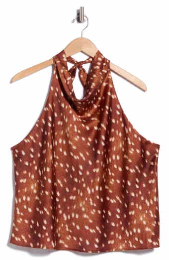 Print Satin Halter Top