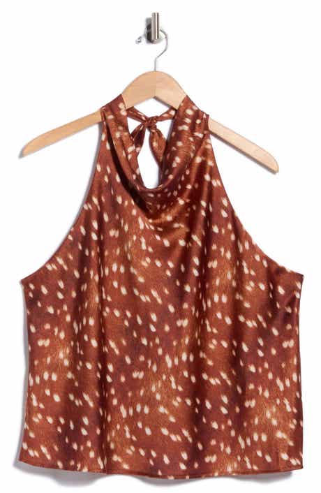 Print Satin Halter Top