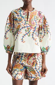Etro Watercolor Paisley Cotton Top