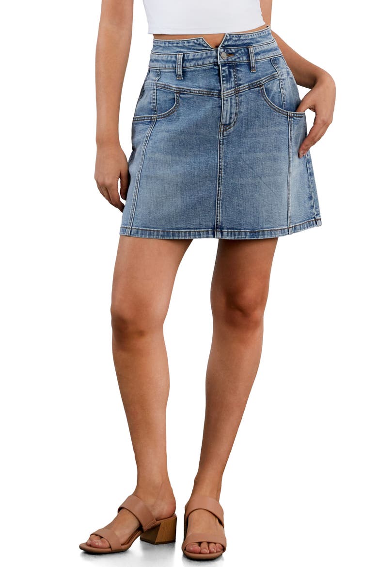 Penelope Denim Miniskirt, Main, color, RELAXED BLUE