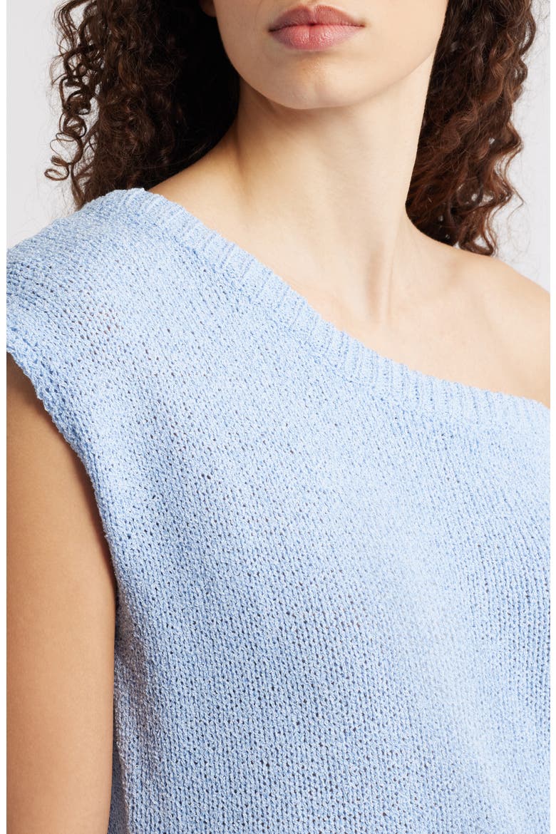 Coco One-Shoulder Knit Top, Alternate, color, PALE BLUE