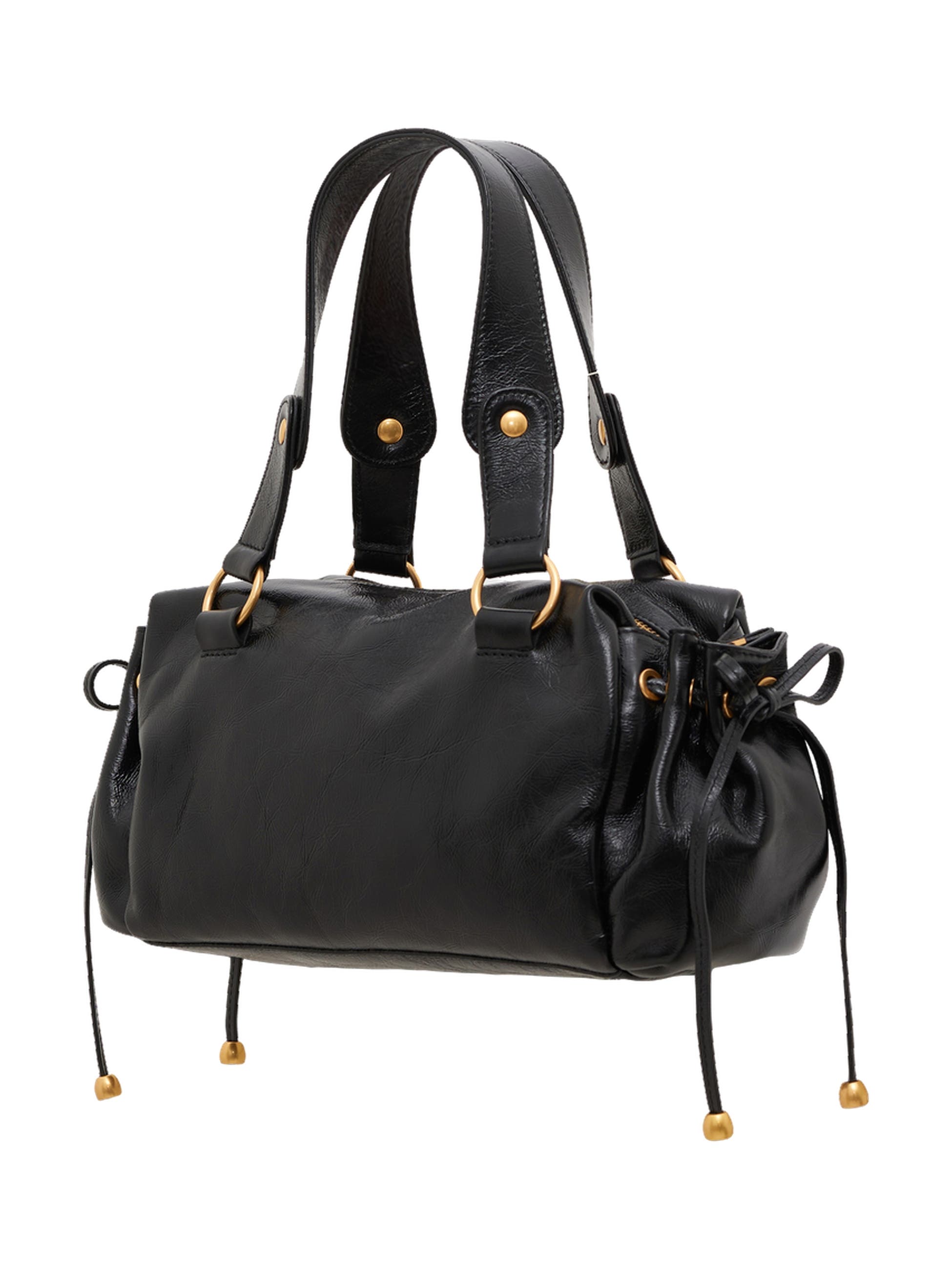Curve Handle Everyday Shoulder Satchel, Alternate, color, Black
