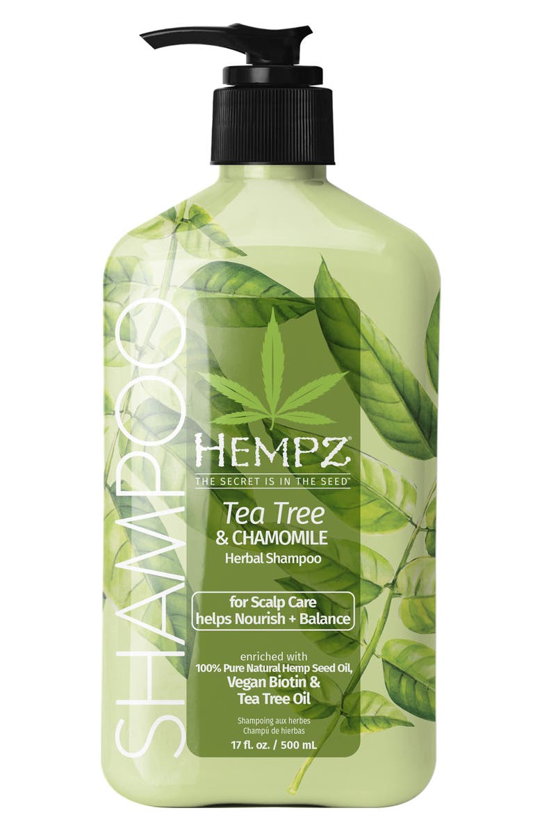 HEMPZ Tea Tree & Chamomile Herbal Shampoo, Main, color,